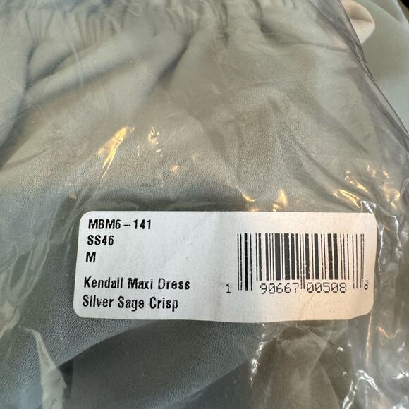 Show Me Your Mumu Kendall Soft V-Back A-Line Gown - Silver Sage Crisp NWT Medium - Picture 8 of 9